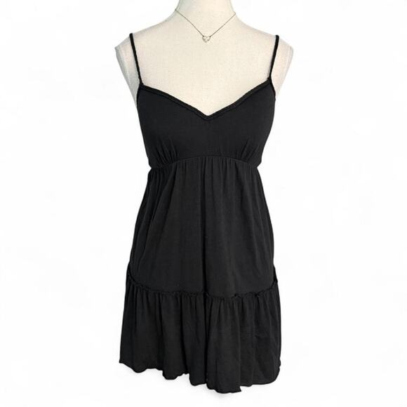 De.coded Dresses & Skirts - Black babydoll mini dress with adjustable straps ruffle hem Size XL bellaswan